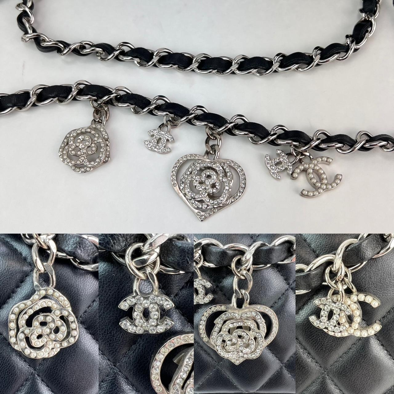 Chanel Quilted Lambskin Valentine Crystal Charms Medium Single Flap Black Bag For Sale 4
