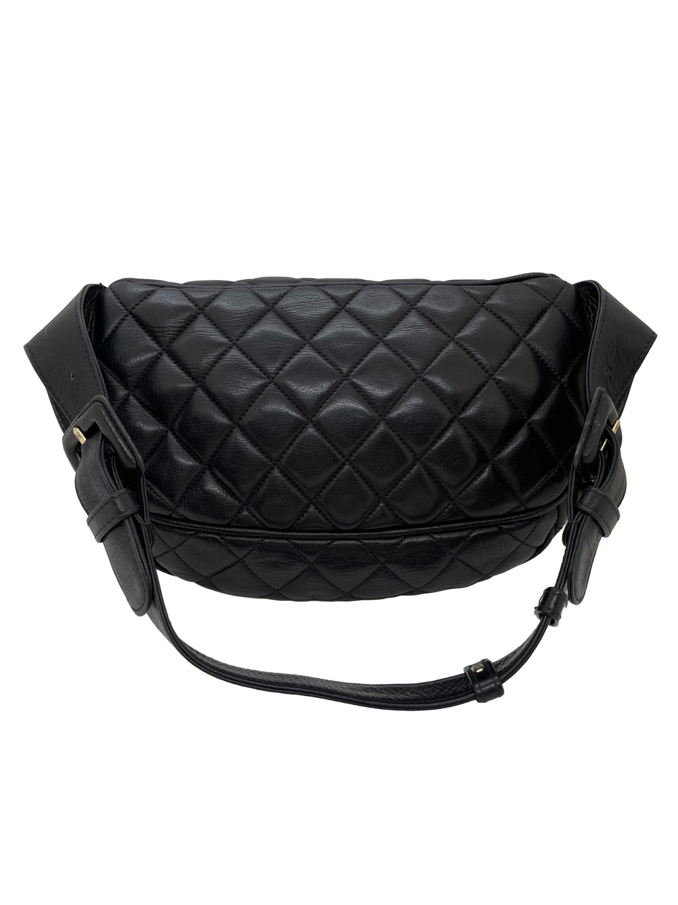 Chanel Quilted Lambskin Waist Belt Bum Bag with Gold Hardware, 1985. In Good Condition In Banner Elk, NC