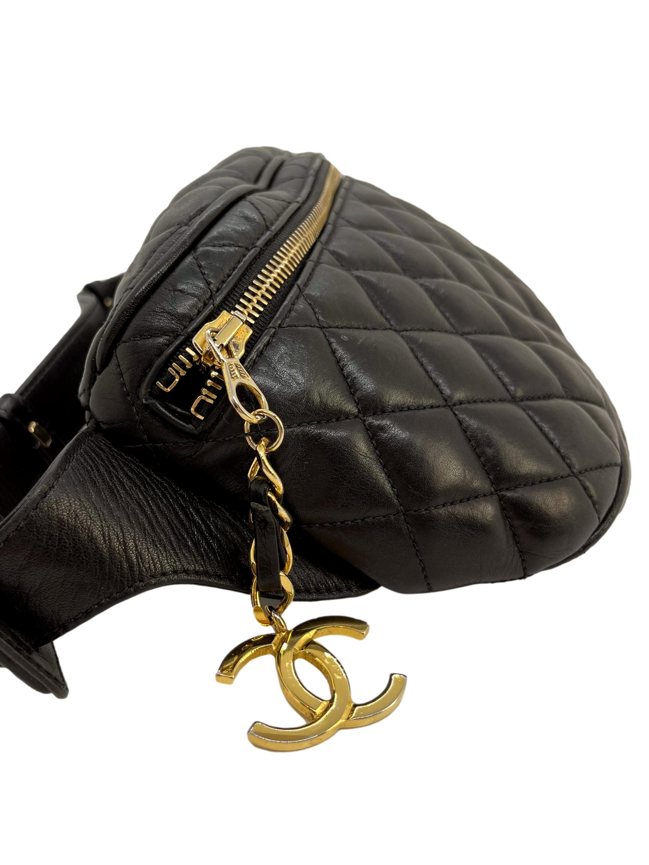 Chanel Quilted Lambskin Waist Belt Bum Bag with Gold Hardware, 1985. 2