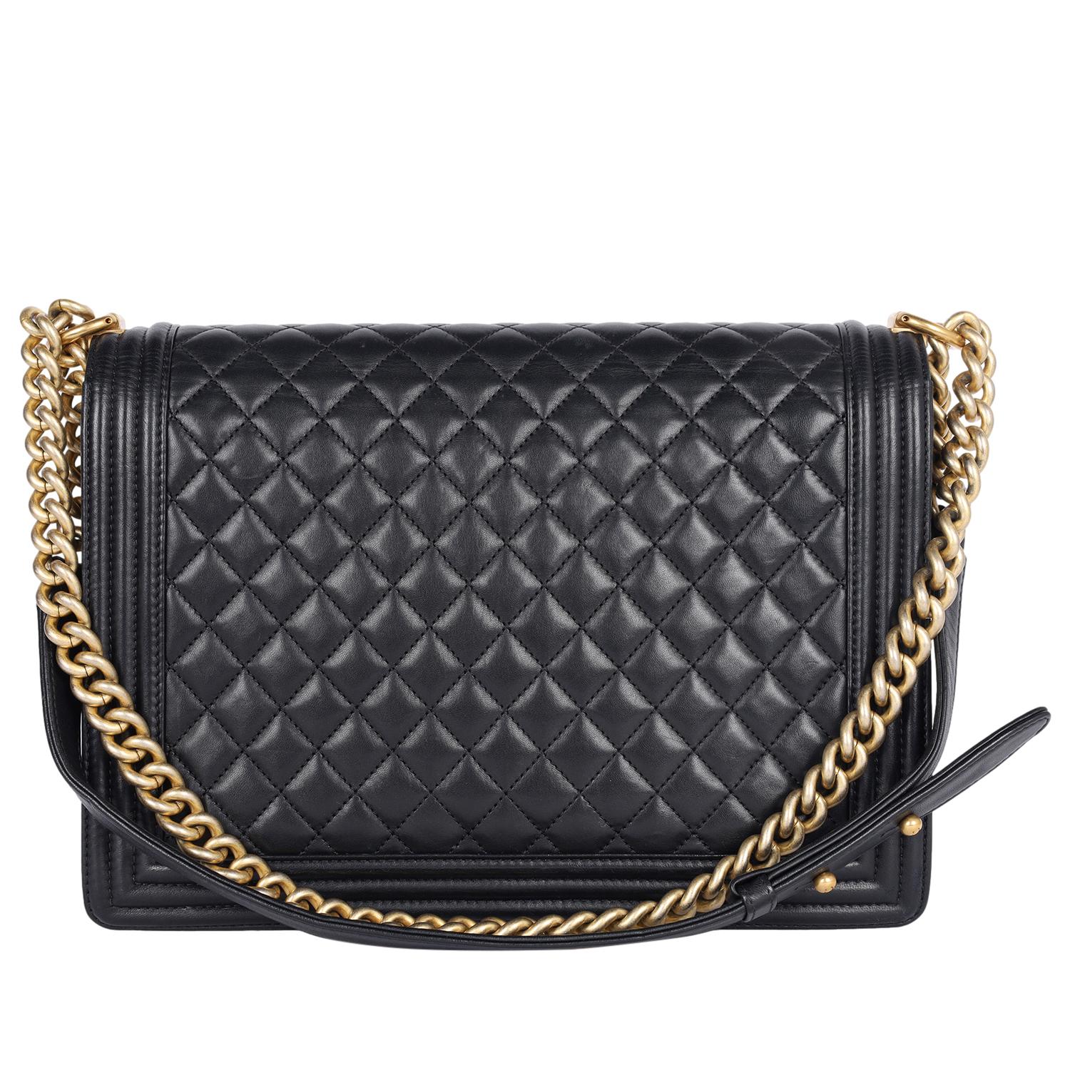 CHANEL Quilted Large Boy Flap Black For Sale 1
