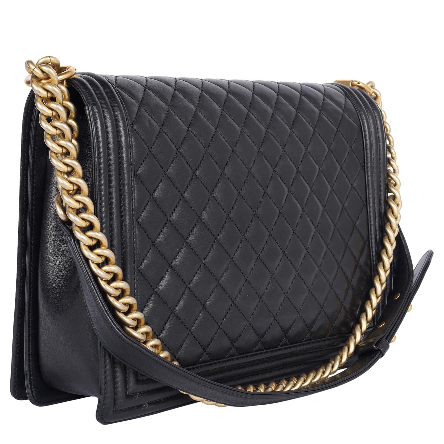 CHANEL Quilted Large Boy Flap Black For Sale 2