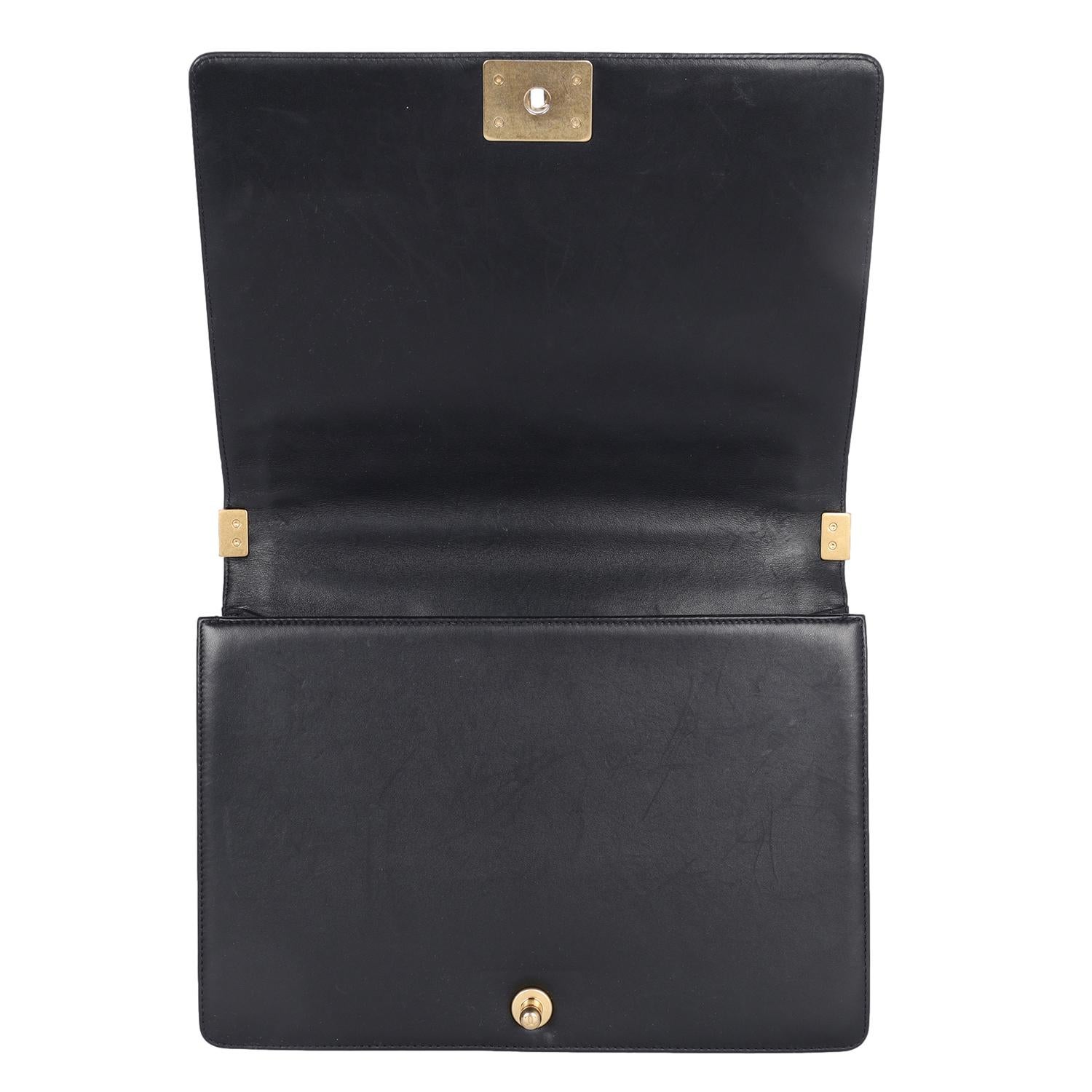 CHANEL Quilted Large Boy Flap Black For Sale 4