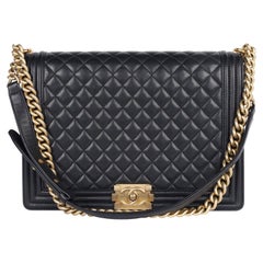 CHANEL Quilted Large Boy Flap Black