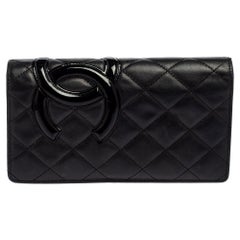 Chanel Quilted Leather Cambon Ligne Yen Long Wallet