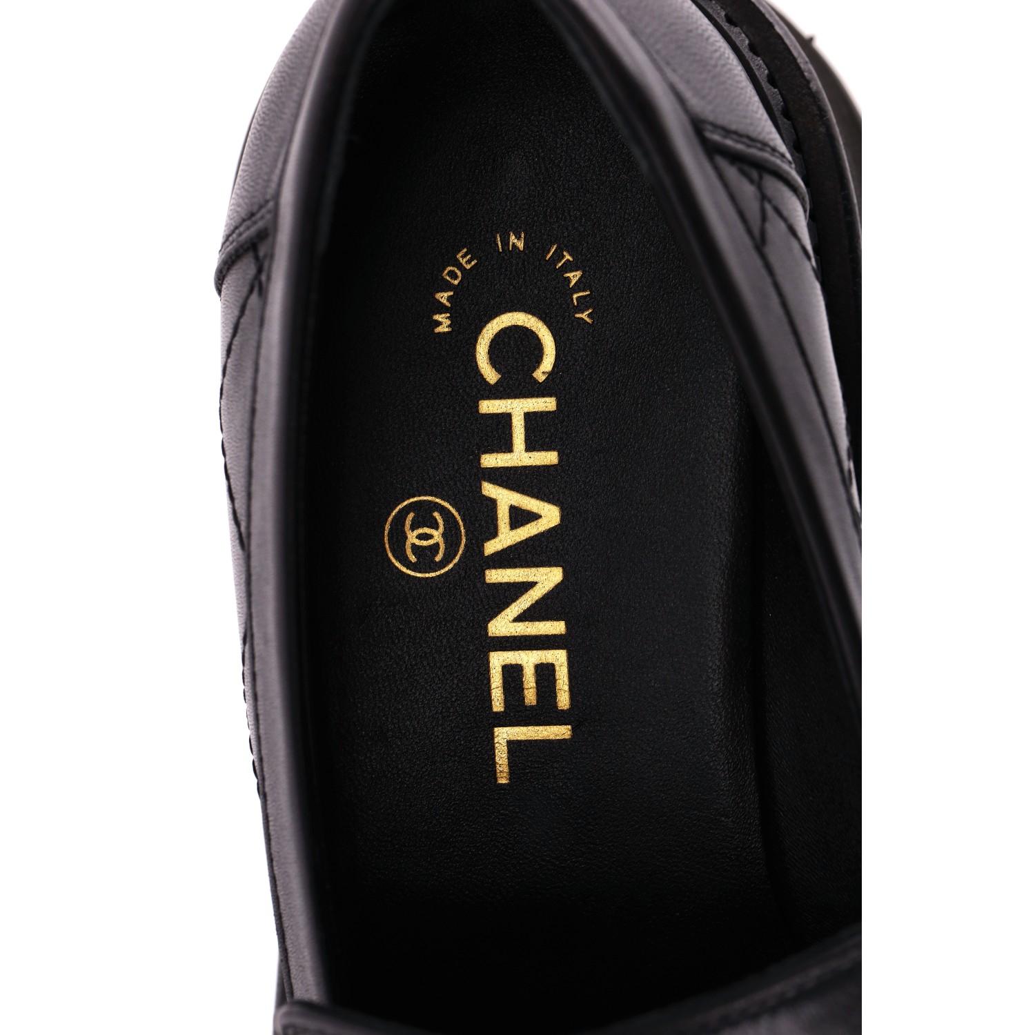 Chanel Quilted Leather 'CC' Logo Loafers 4