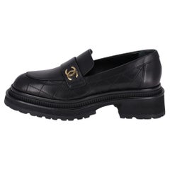 Chanel Quilted Leather 'CC' Logo Loafers