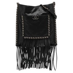 Chanel Quilted Leather Fringe Shopping Bag Small
