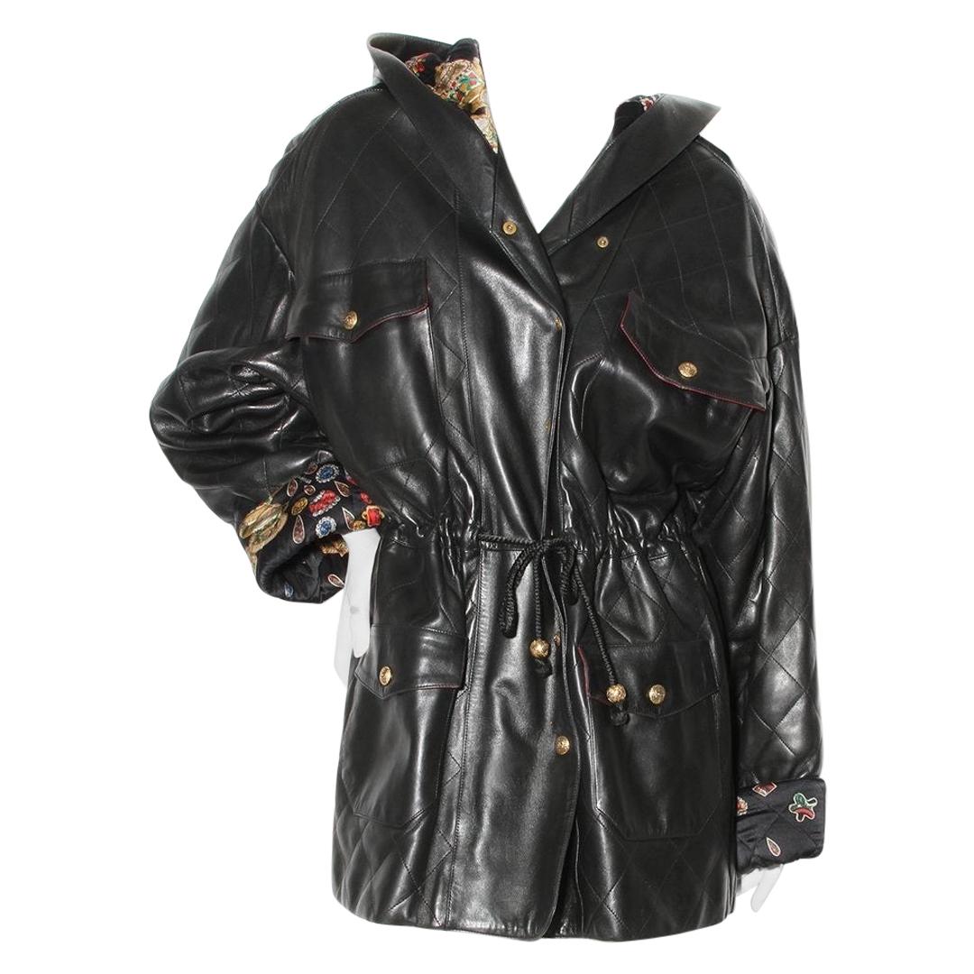Chanel Quilted Leather Hooded Parka (1990’s)