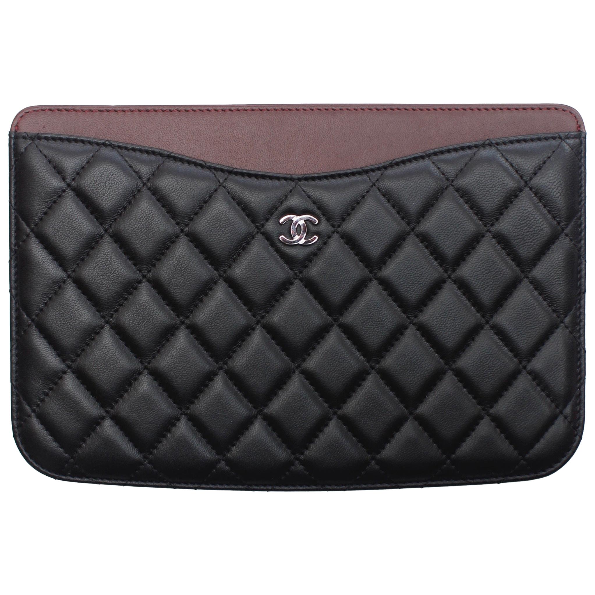 Chanel quilted leather pouch for IPad Mini