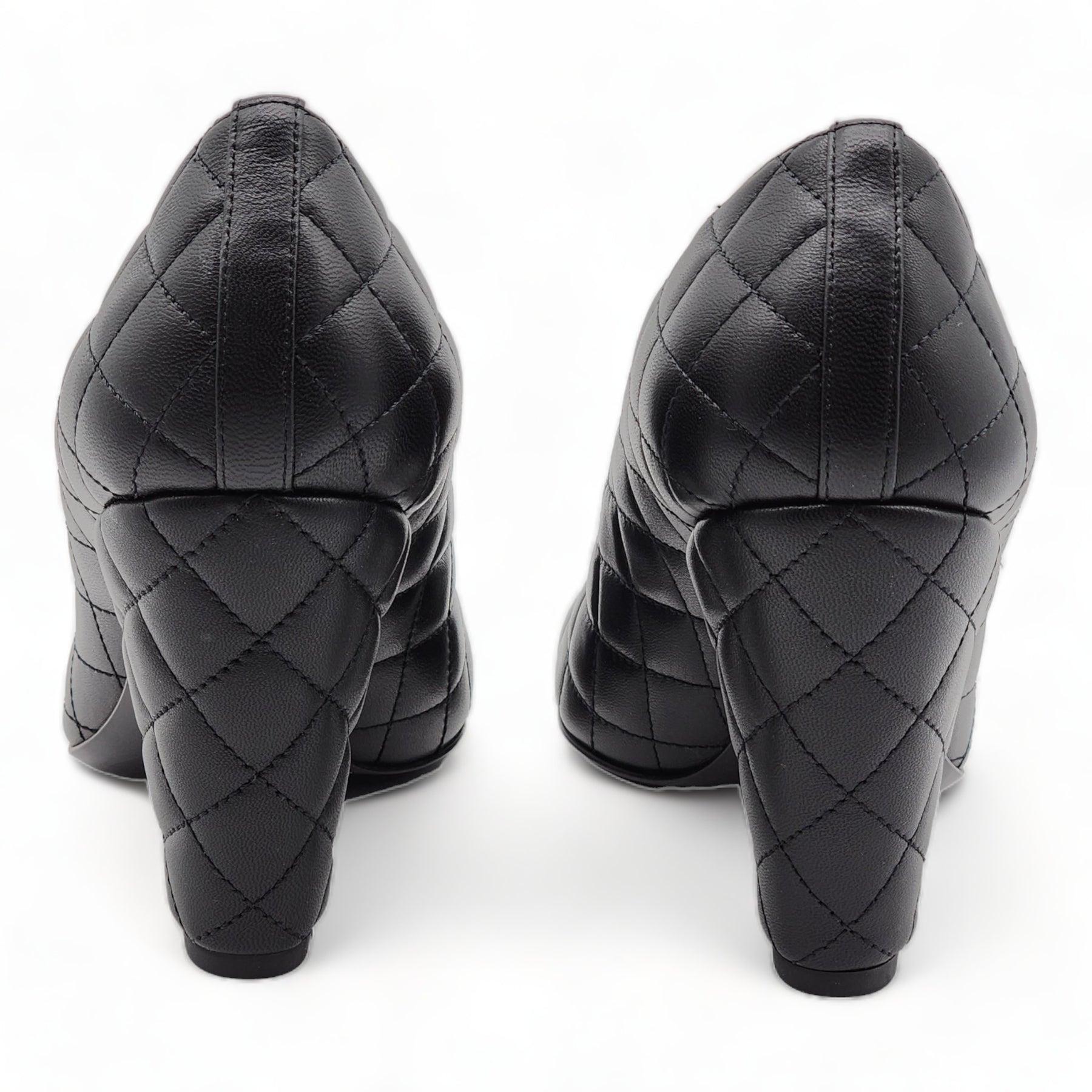 Black Chanel Quilted Leather Pumps