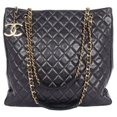 Chanel Quilted Leather Timeless Shopping Tote Black
