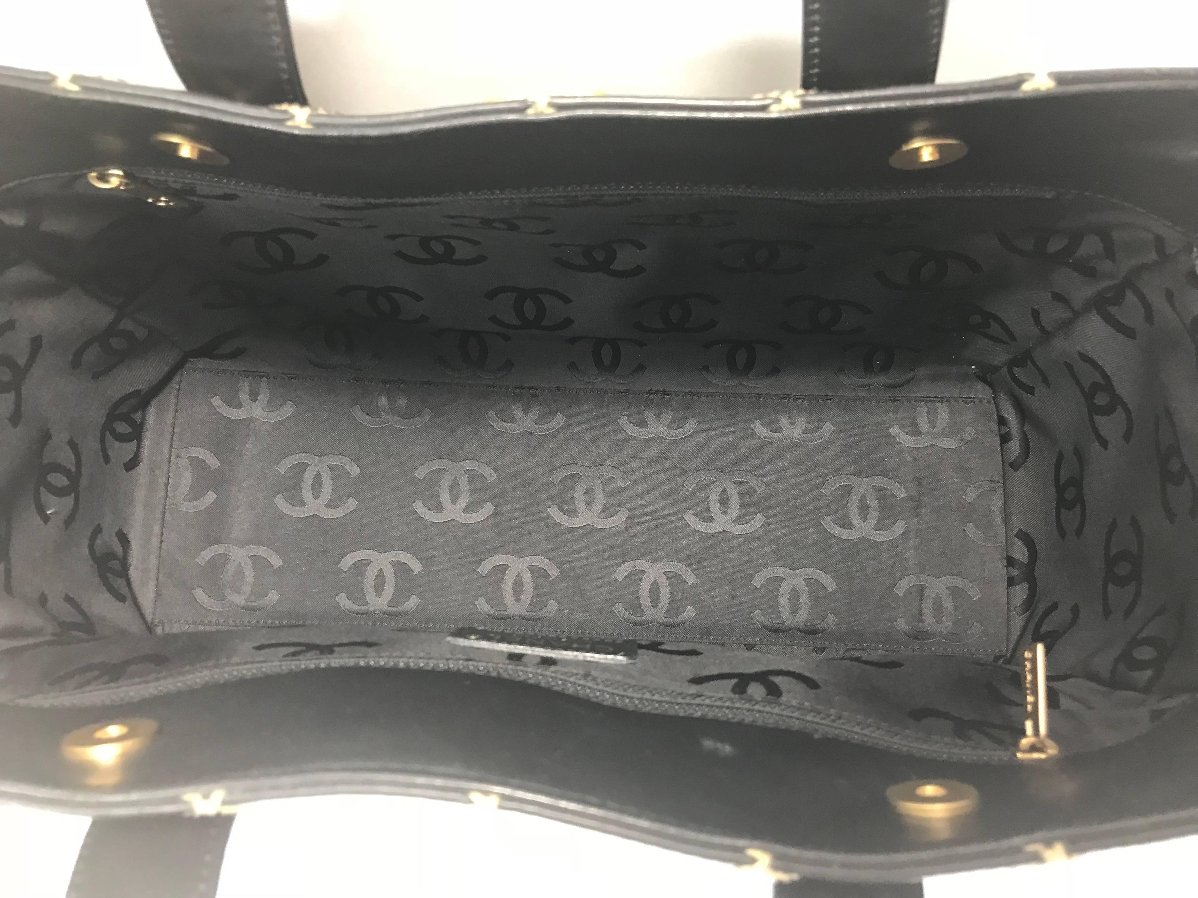Chanel Quilted Leather Wild Stitch Tote in Black Tote Bag 3