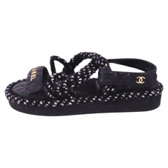 Chanel Quilted Logo Sandals - EU 39