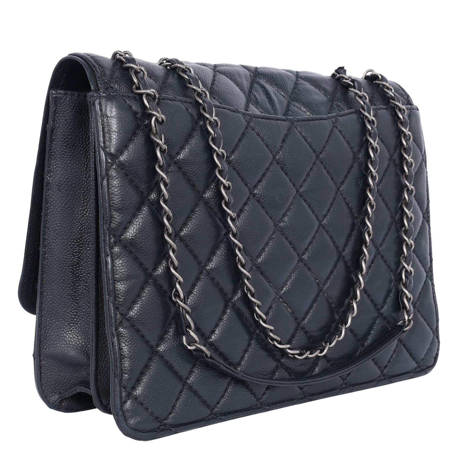 Chanel Quilted Matelasse CC Logo Caviar Leather For Sale 1