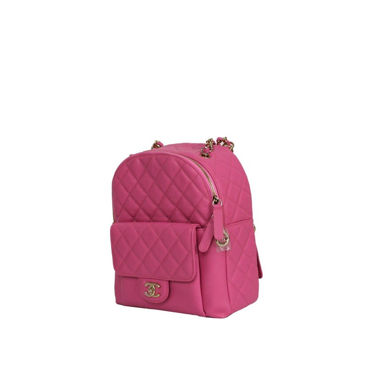 Chanel Quilted Medium CC Day Backpack Pink Caviar Light Gold  display picture 3