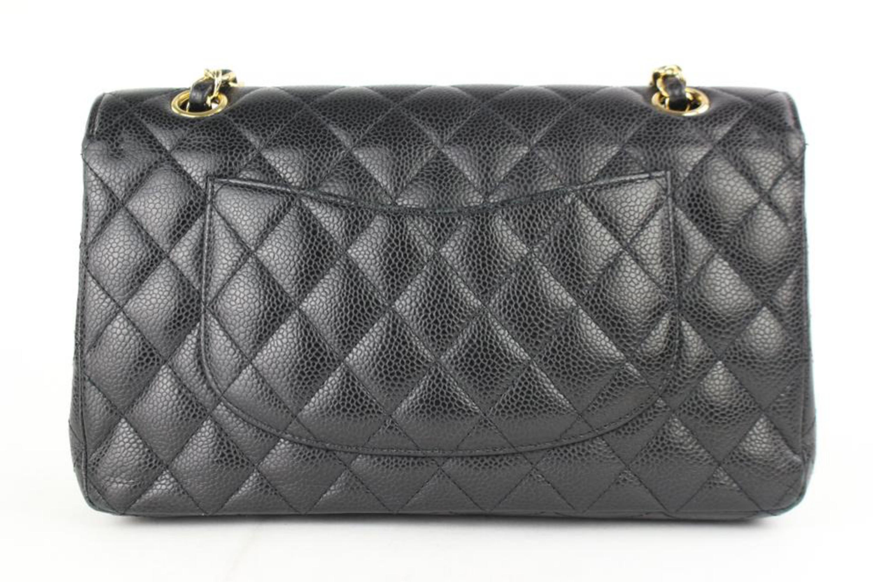 Chanel Quilted Medium Classic Double Flap 6cj0115 Black Leather Shoulder Bag For Sale 6