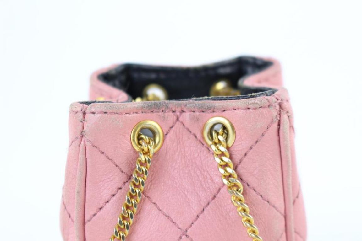 Chanel Quilted Mini Cc Chain 222781 Pink Leather Clutch For Sale 6