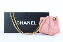 Chanel Quilted Mini Cc Chain 222781 Pink Leather Clutch
