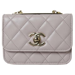 Chanel Quilted Mini Trendy CC Wallet On Chain Light Purple