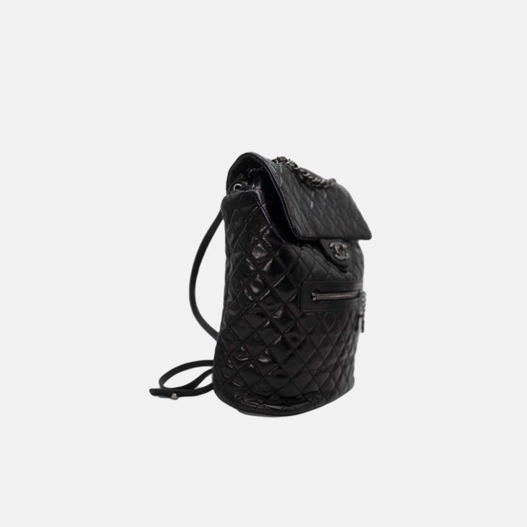 Women's or Men's Chanel Quilted Mountain Backpack In Black For Sale