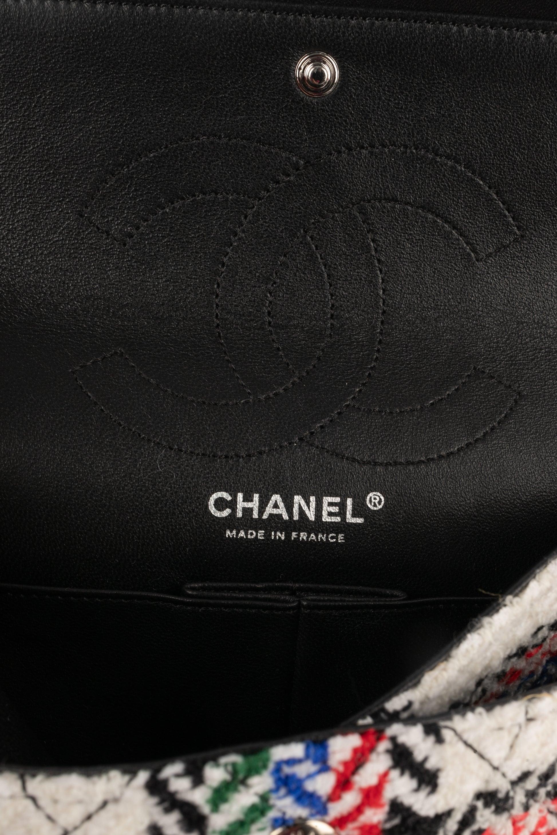 Chanel Quilted Multicoloured Fringed Woolen Tartan Lucky Charm 2.55 Bag, 2007 7