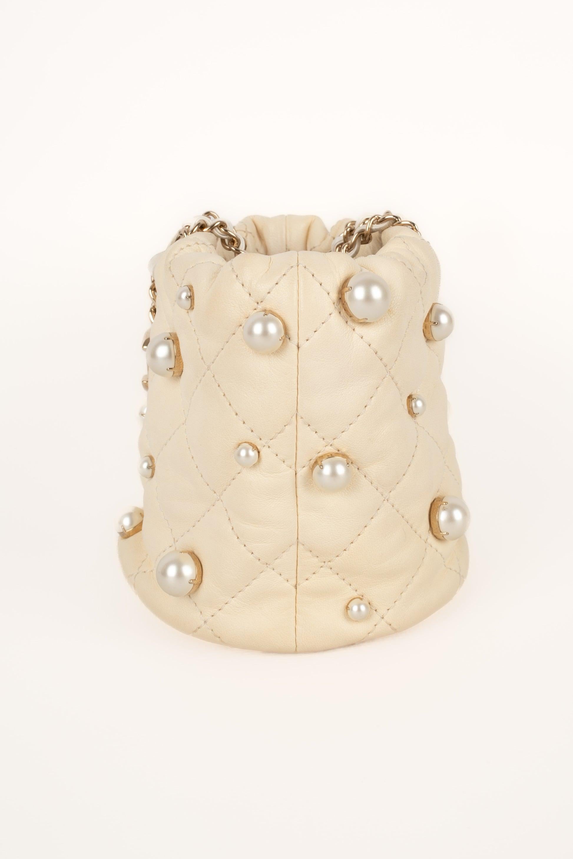 Chanel Quilted Off-white Calfskin Bucket Bag Spring, 2021 1