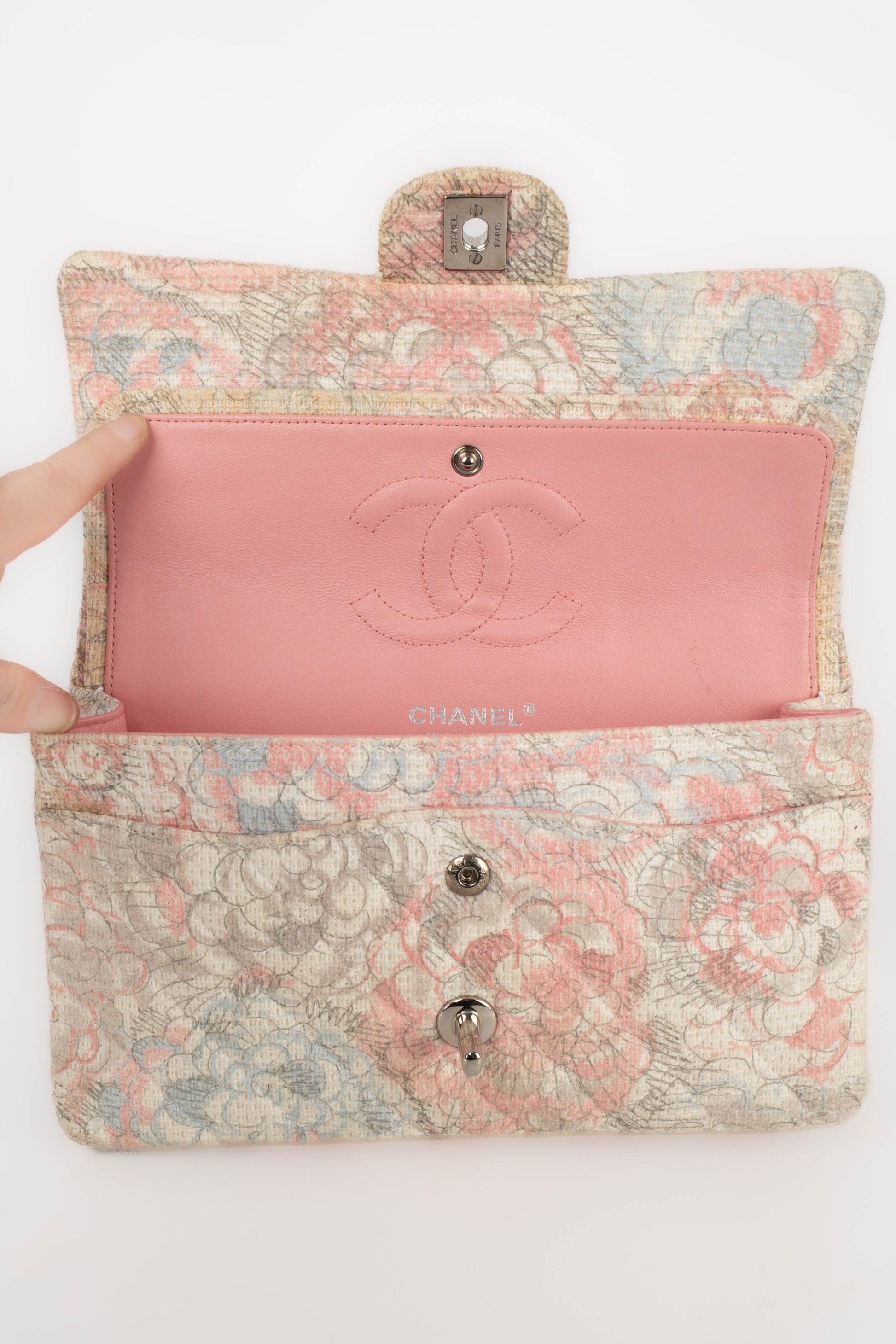 Chanel Quilted Off-white Canvas 'Classic' Bag, 2008 For Sale 6