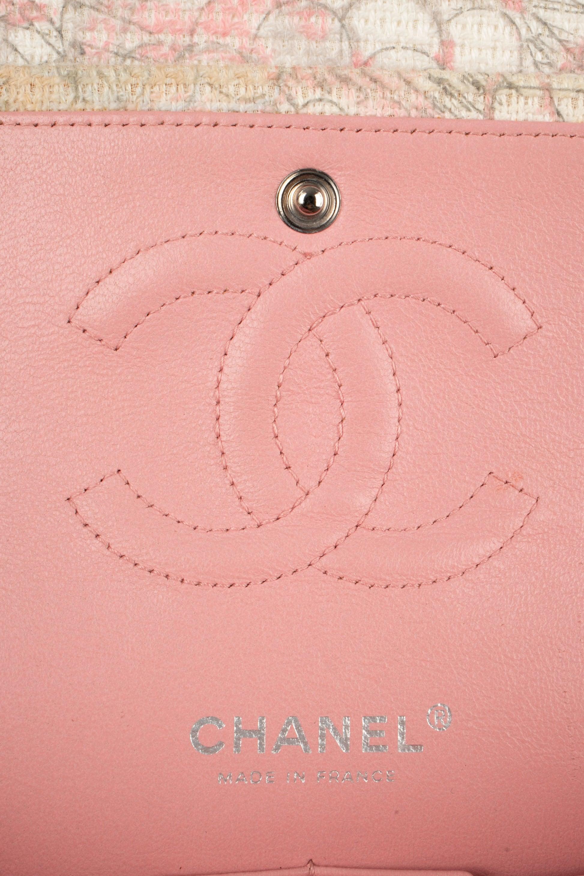 Chanel Quilted Off-white Canvas 'Classic' Bag, 2008 For Sale 7