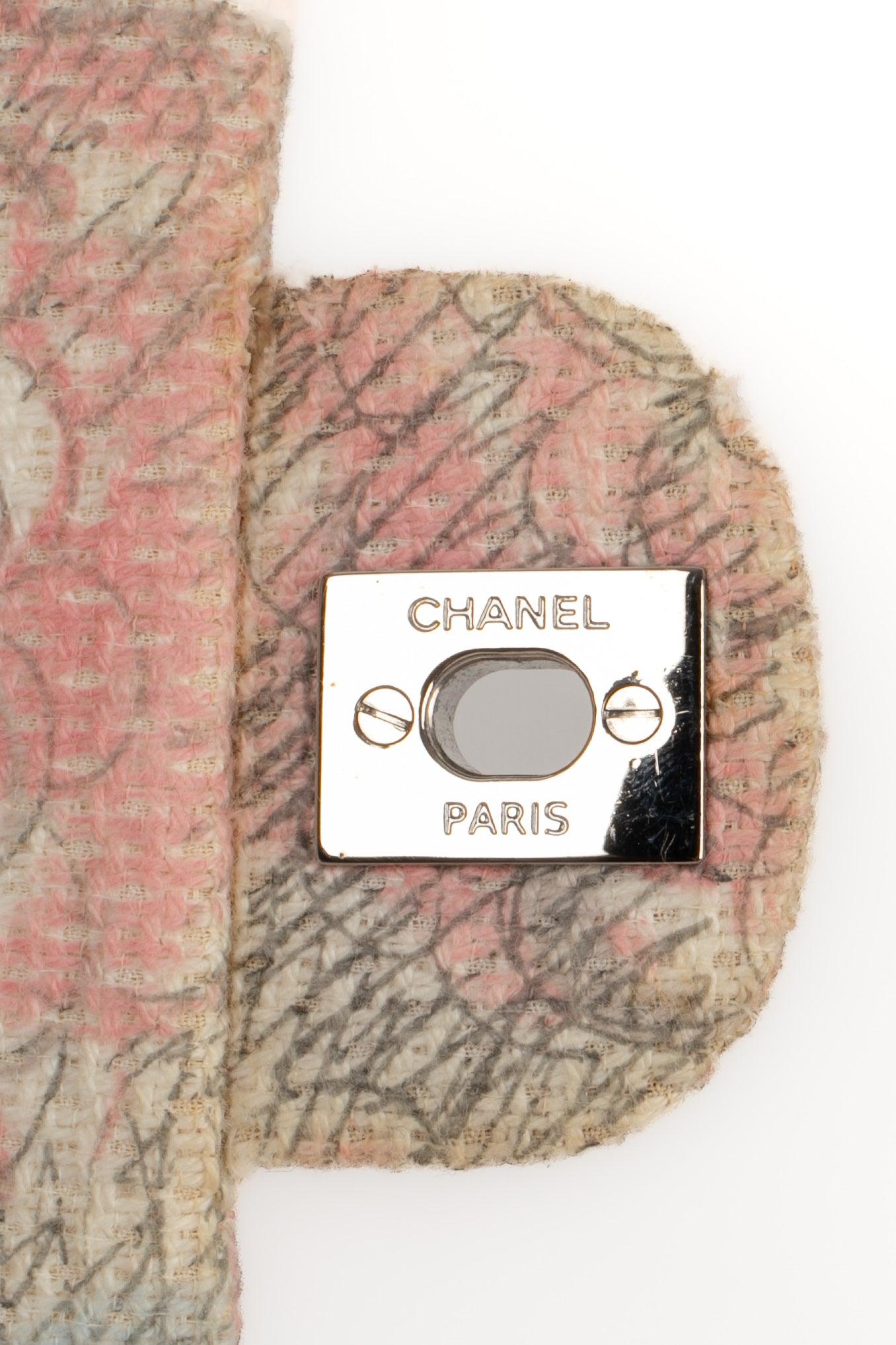 Chanel Quilted Off-white Canvas 'Classic' Bag, 2008 For Sale 4
