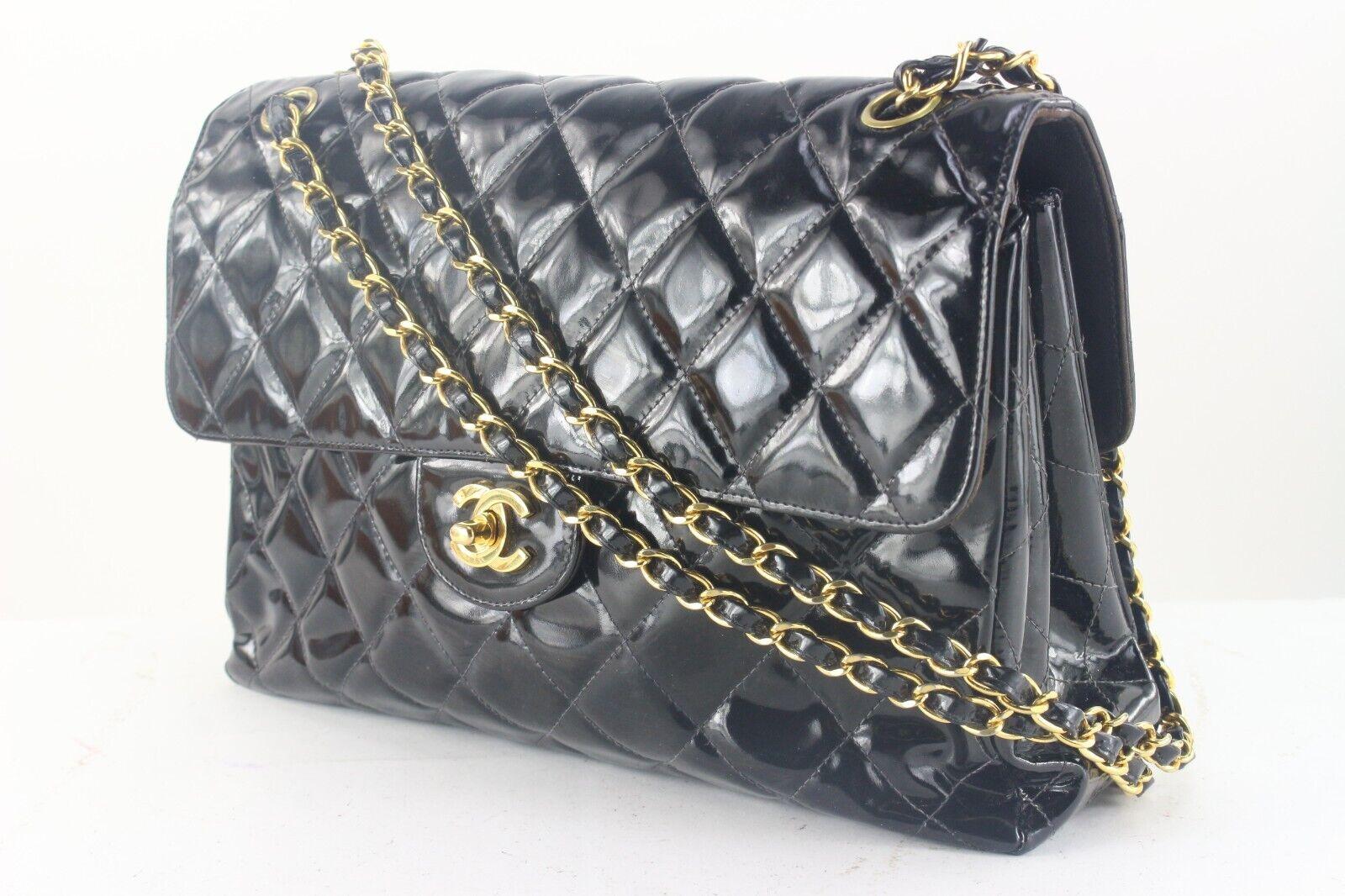 Chanel Quilted Patent Leather Double Sided Flap Classic 6CAS921K For Sale 7
