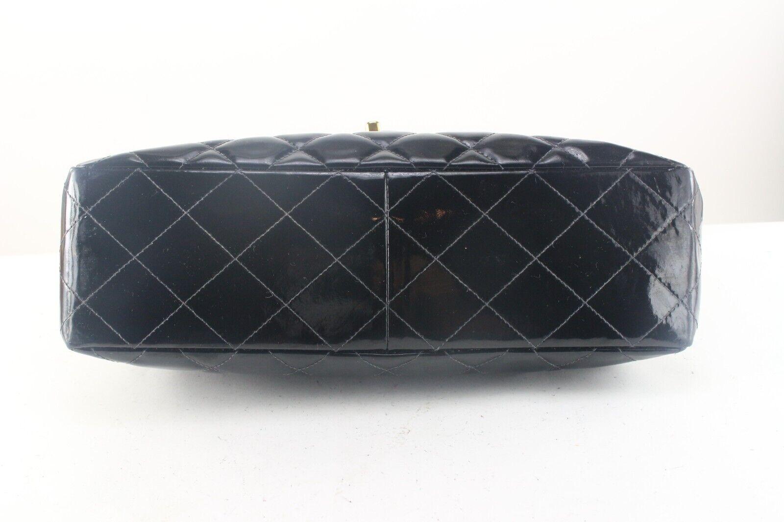 Chanel Quilted Patent Leather Double Sided Flap Classic 6CAS921K In Good Condition In Dix hills, NY