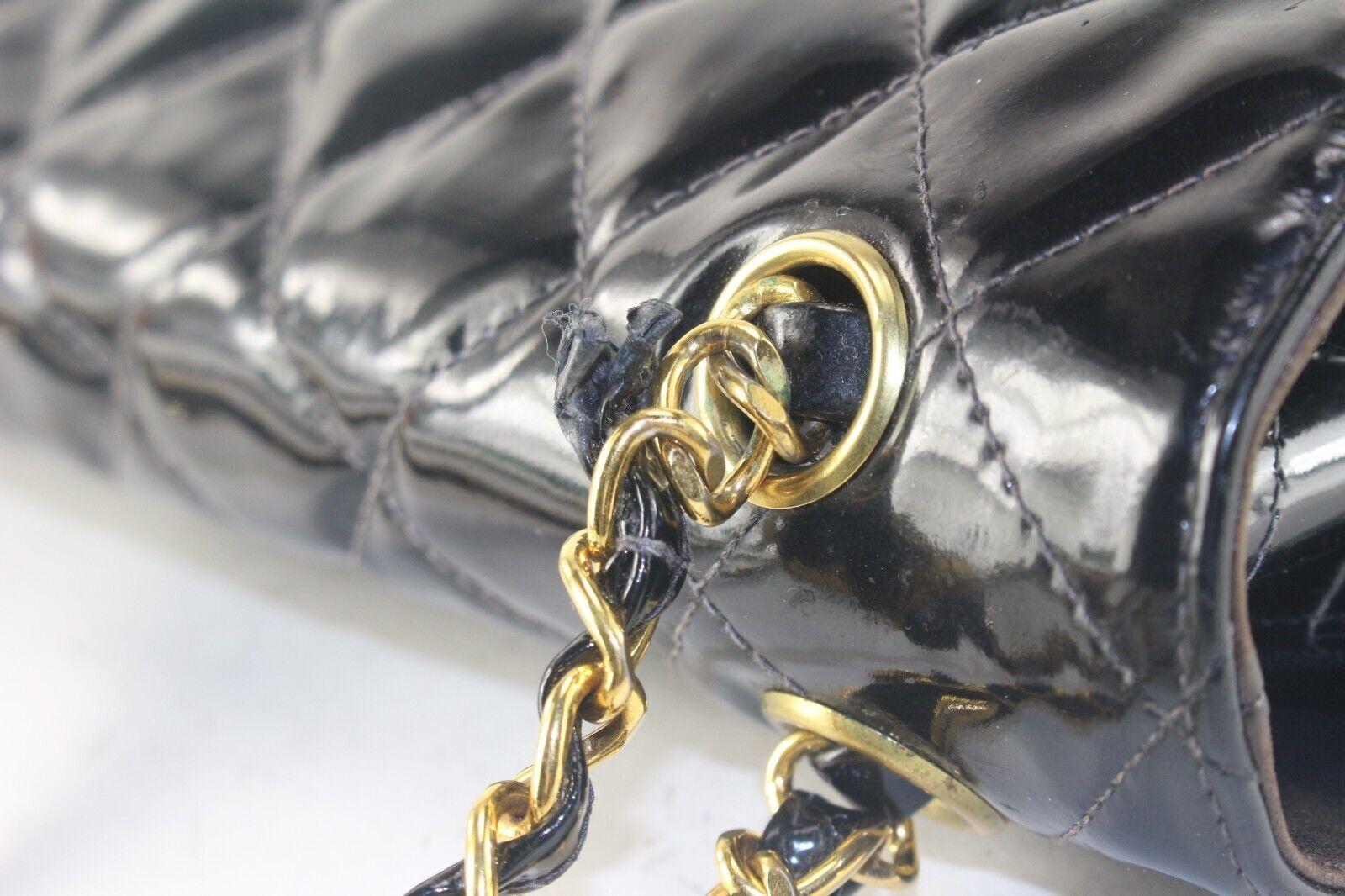 Chanel Quilted Patent Leather Double Sided Flap Classic 6CAS921K 1