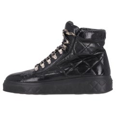 Chanel Quilted Patent Leather High-Top Sneakers