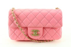 Chanel Quilted Pink Lambskin Pearl Crush Mini Classic Flap 34ca624s
