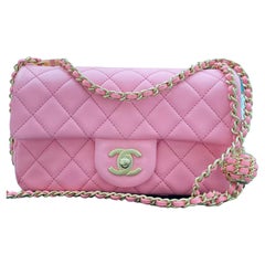 Chanel Quilted Pink Lambskin Pearl Crush Mini Classic Flap 34ca624s