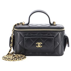 Chanel Top trapuntato Polly Pocket Vanity trapuntato in pelle d'agnello East West