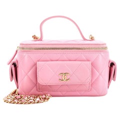 Chanel Quilted Polly Pocket Top Vanity Quilted Lambskin East West