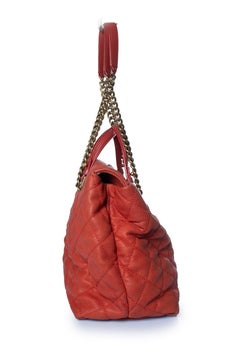 Chanel, quilted portobello  red caviar leather tote