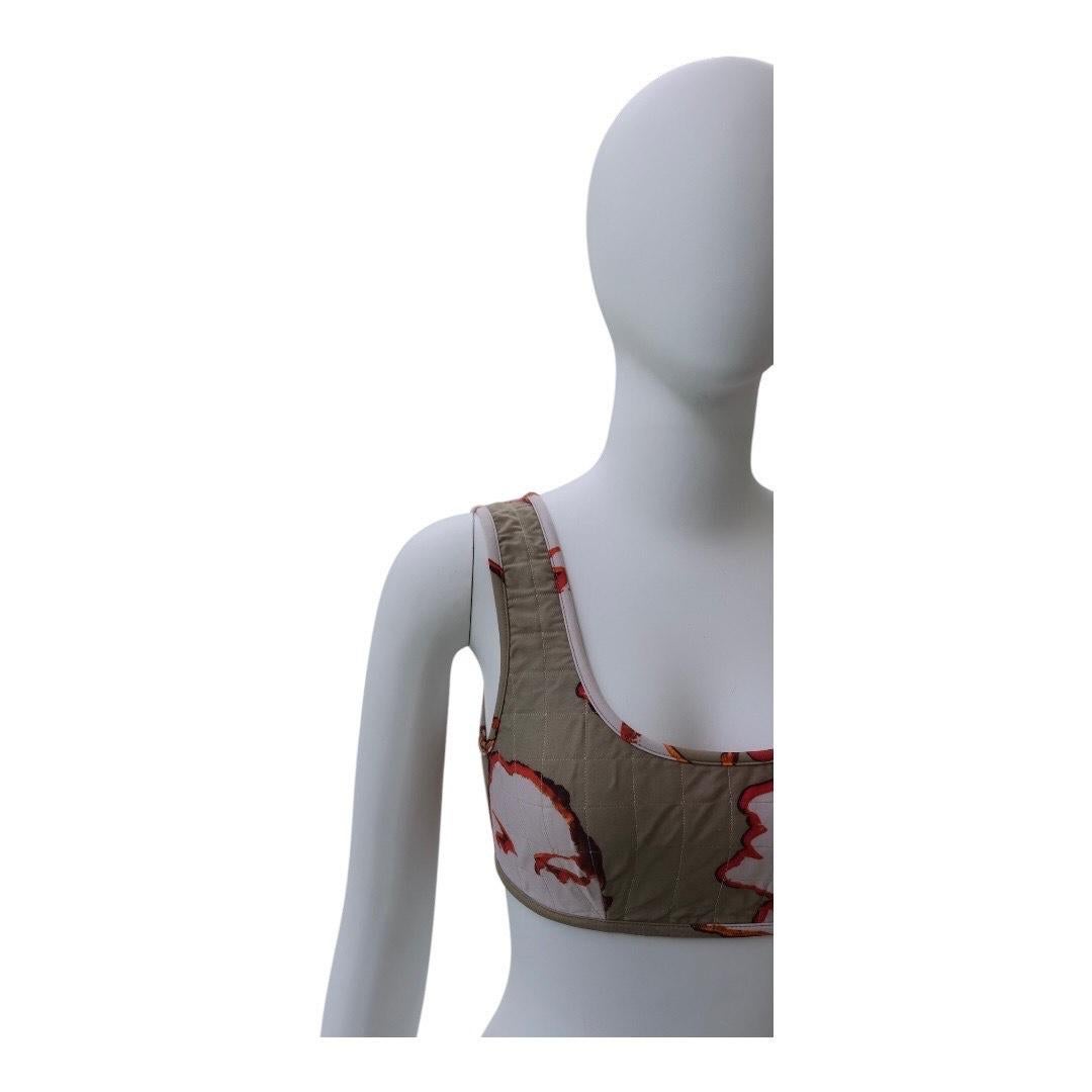 Grigio Chanel Crop Top trapuntato stampato - Cruise Collectional in vendita