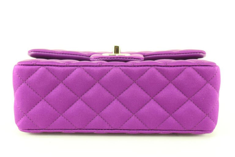 Chanel Quilted Purple Satin Mini Classic Flap GHW 33ca624s at 1stDibs  purple  satin chanel bag, chanel purple satin bag, chanel classic flap