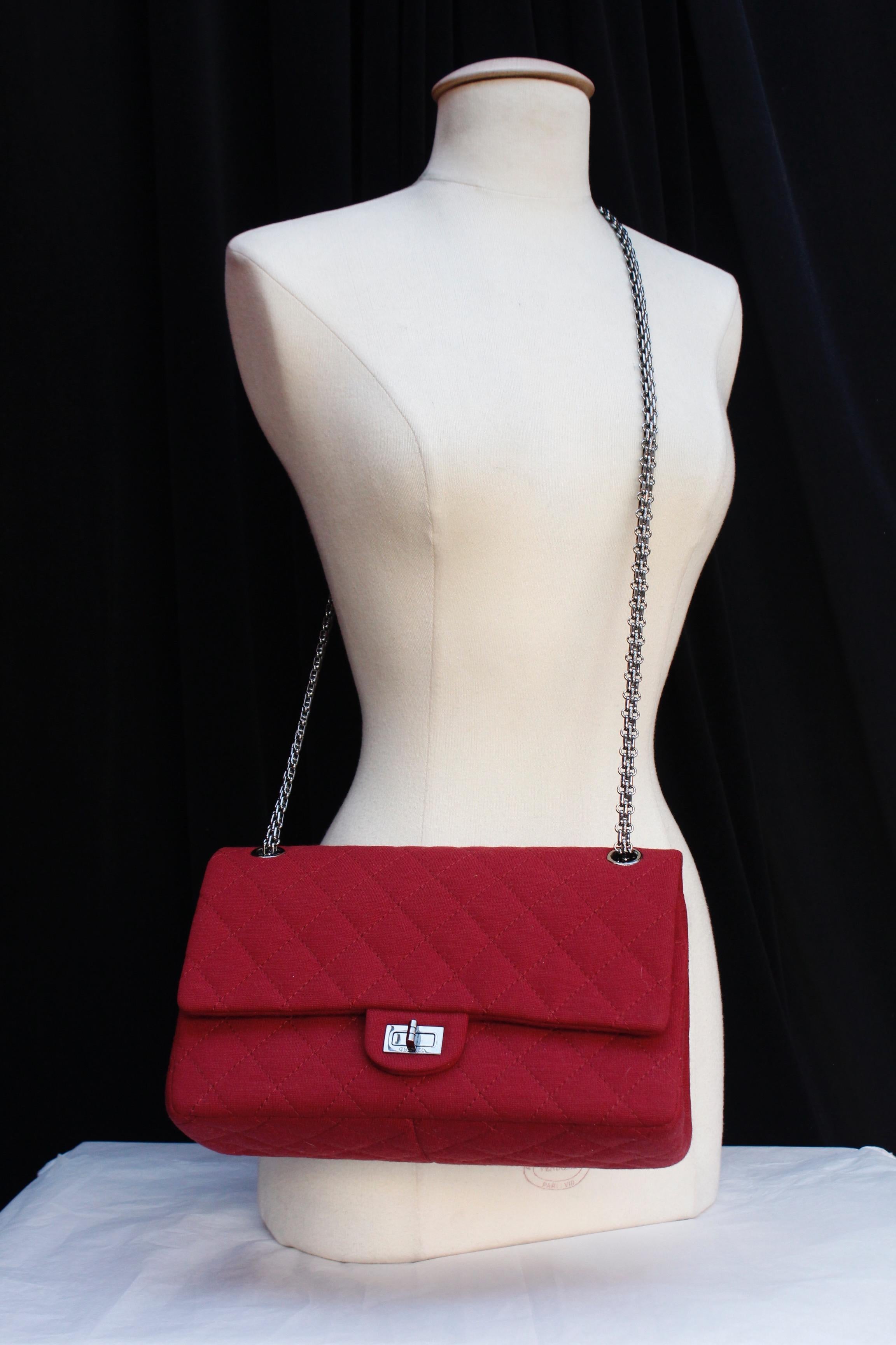 red chanel bag with silver chain