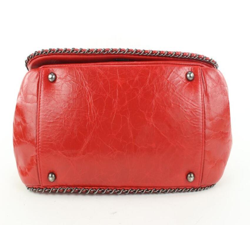 Chanel Quilted Red Leather Chain Around Flap Bag 453cas62 5