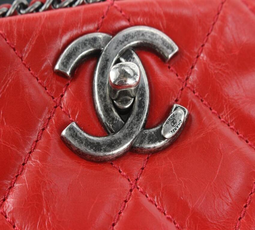 Chanel Quilted Red Leather Chain Around Flap Bag 453cas62 1