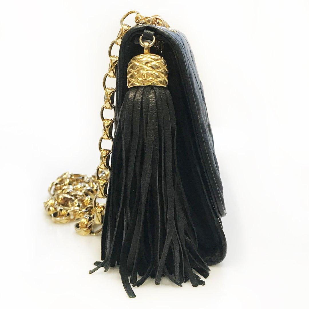 Black Chanel Quilted Satin Shoulder Bag (1991-1994)
