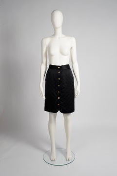Chanel Quilted Satin Silk Skirt