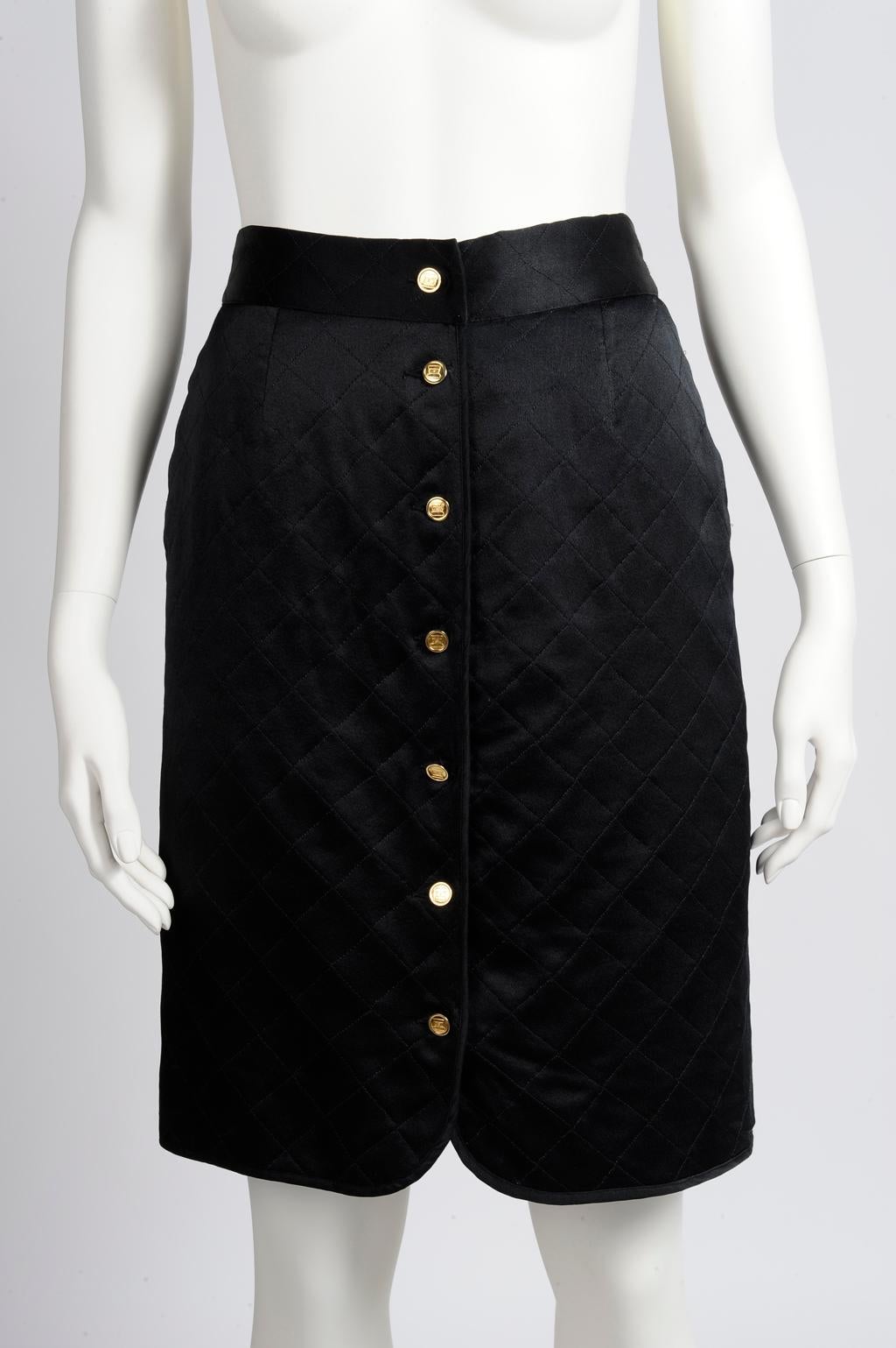 chanel silk skirt