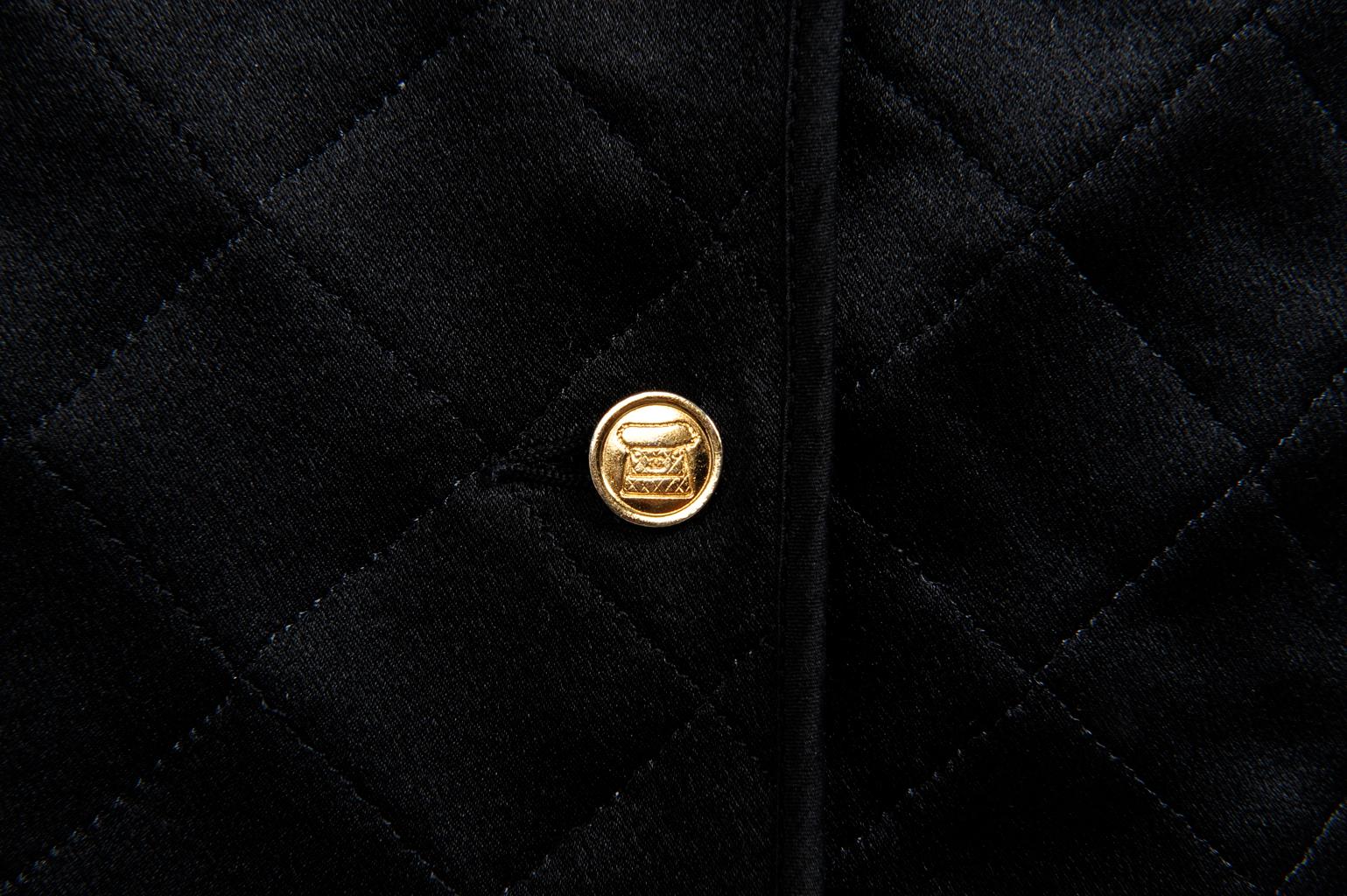 Chanel Quilted Satin Silk Skirt 2