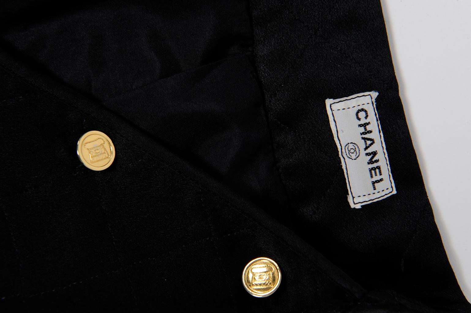 Chanel Quilted Satin Silk Skirt 3