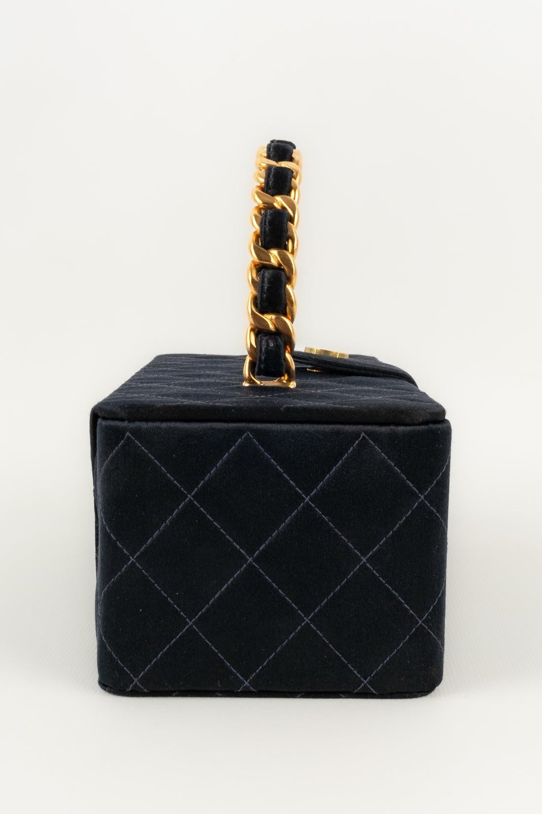 Chanel Quilted Silk Satin Bag with Golden Metal Elements, 1994/1996 1
