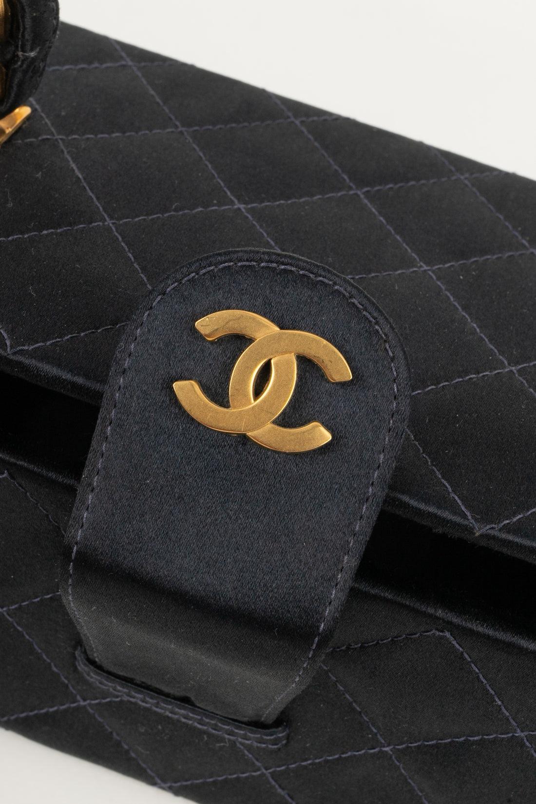 Chanel Quilted Silk Satin Bag with Golden Metal Elements, 1994/1996 3